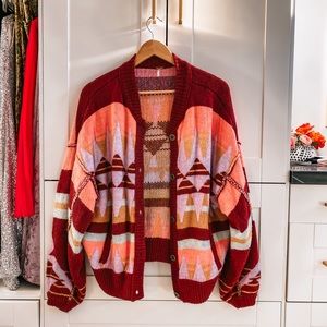 Free People Berry Cardi